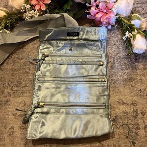 NWOT J.Crew Light Blue Jewelry Roll Organizer for Travel